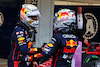 GP GIAPPONE, Gara winner Max Verstappen (NLD) Red Bull Racing with team mate Sergio Perez (MEX) Red Bull Racing in parc ferme.
09.10.2022. Formula 1 World Championship, Rd 18, Japanese Grand Prix, Suzuka, Japan, Gara Day.
 - www.xpbimages.com, EMail: requests@xpbimages.com © Copyright: Coates / XPB Images