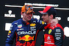 GP GIAPPONE, (L to R): vincitore Max Verstappen (NLD) Red Bull Racing with Charles Leclerc (MON) Ferrari in parc ferme.
09.10.2022. Formula 1 World Championship, Rd 18, Japanese Grand Prix, Suzuka, Japan, Gara Day.
 - www.xpbimages.com, EMail: requests@xpbimages.com © Copyright: Coates / XPB Images