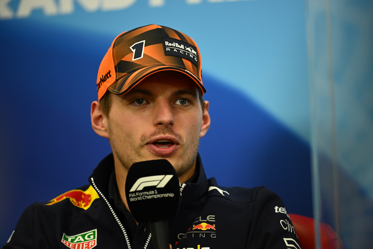 GP GIAPPONE, Max Verstappen (NLD) Red Bull Racing in the FIA Press Conference.
06.10.2022. Formula 1 World Championship, Rd 18, Japanese Grand Prix, Suzuka, Japan, Preparation Day.
- www.xpbimages.com, EMail: requests@xpbimages.com © Copyright: XPB Images