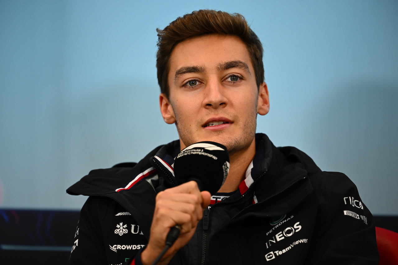 GP GIAPPONE, George Russell (GBR) Mercedes AMG F1 in the FIA Press Conference.
06.10.2022. Formula 1 World Championship, Rd 18, Japanese Grand Prix, Suzuka, Japan, Preparation Day.
- www.xpbimages.com, EMail: requests@xpbimages.com © Copyright: XPB Images
