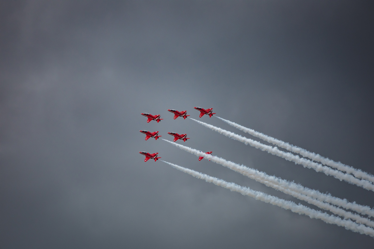 GP GRAN BRETAGNA, Circuit Atmosfera - Red Arrows.
03.07.2022. Formula 1 World Championship, Rd 10, British Grand Prix, Silverstone, England, Gara Day.
- www.xpbimages.com, EMail: requests@xpbimages.com © Copyright: Bearne / XPB Images