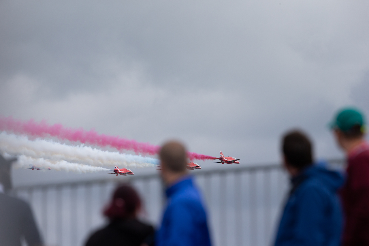 GP GRAN BRETAGNA, Circuit Atmosfera - Red Arrows.
03.07.2022. Formula 1 World Championship, Rd 10, British Grand Prix, Silverstone, England, Gara Day.
- www.xpbimages.com, EMail: requests@xpbimages.com © Copyright: Rew / XPB Images