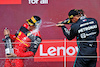 GP GRAN BRETAGNA, Gara winner Carlos Sainz Jr (ESP) Ferrari celebrates on the podium with Lewis Hamilton (GBR) Mercedes AMG F1.
03.07.2022. Formula 1 World Championship, Rd 10, British Grand Prix, Silverstone, England, Gara Day.
- www.xpbimages.com, EMail: requests@xpbimages.com © Copyright: Moy / XPB Images