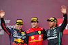 GP GRAN BRETAGNA, The podium (L to R): Sergio Perez (MEX) Red Bull Racing, second; Carlos Sainz Jr (ESP) Ferrari, vincitore; Lewis Hamilton (GBR) Mercedes AMG F1, third.
03.07.2022. Formula 1 World Championship, Rd 10, British Grand Prix, Silverstone, England, Gara Day.
 - www.xpbimages.com, EMail: requests@xpbimages.com © Copyright: Coates / XPB Images