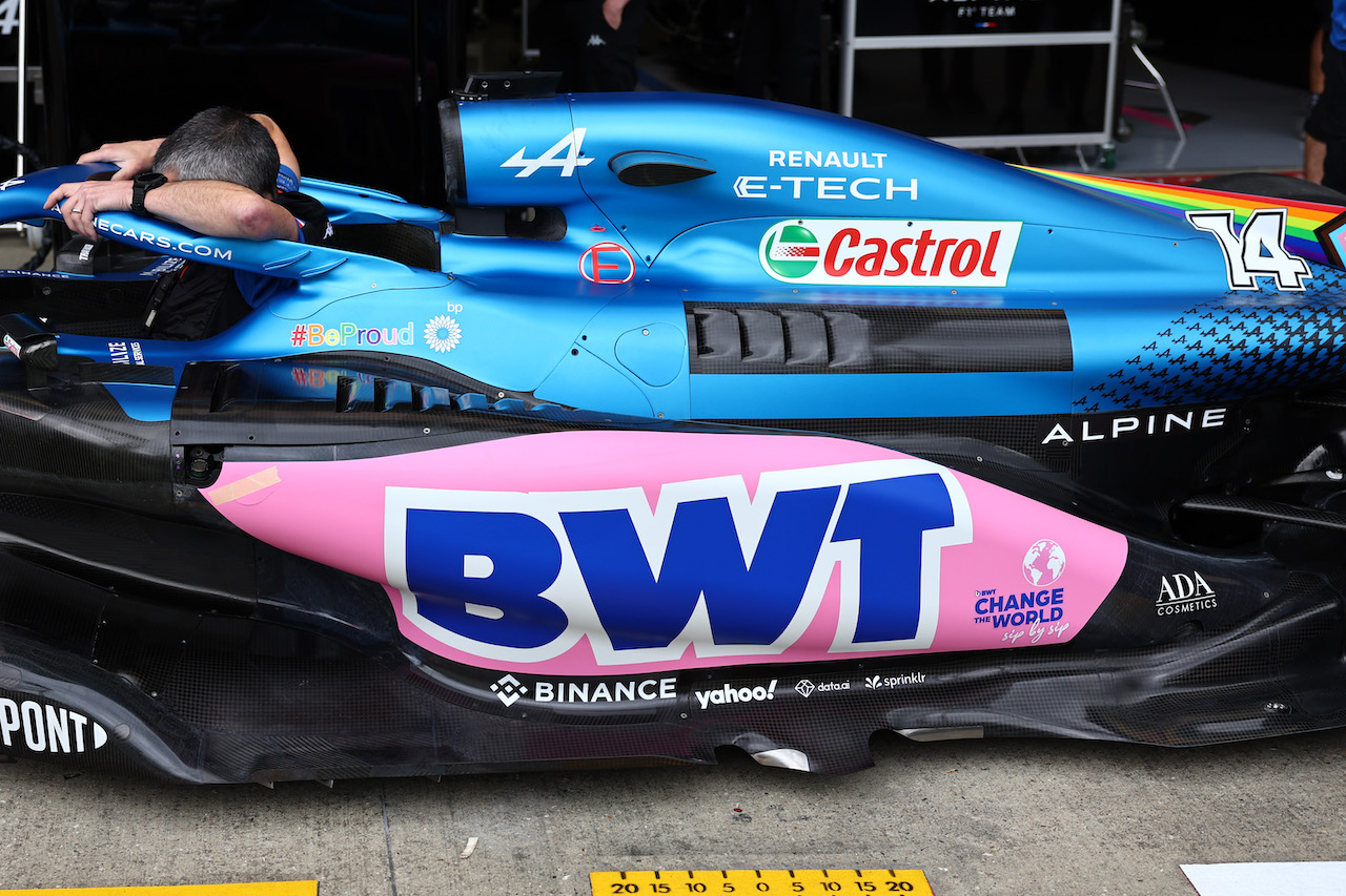 GP GRAN BRETAGNA, Alpine F1 Team A522.
30.06.2022. Formula 1 World Championship, Rd 10, British Grand Prix, Silverstone, England, Preparation Day.
- www.xpbimages.com, EMail: requests@xpbimages.com © Copyright: Batchelor / XPB Images