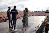 GP GRAN BRETAGNA, (L to R): Alexander Albon (THA) Williams Racing with Nicholas Latifi (CDN) Williams Racing e Laura Winter (GBR) F1 Presenter on the FanZone stage. 
02.07.2022. Formula 1 World Championship, Rd 10, British Grand Prix, Silverstone, England, Qualifiche Day.
- www.xpbimages.com, EMail: requests@xpbimages.com © Copyright: Rew / XPB Images