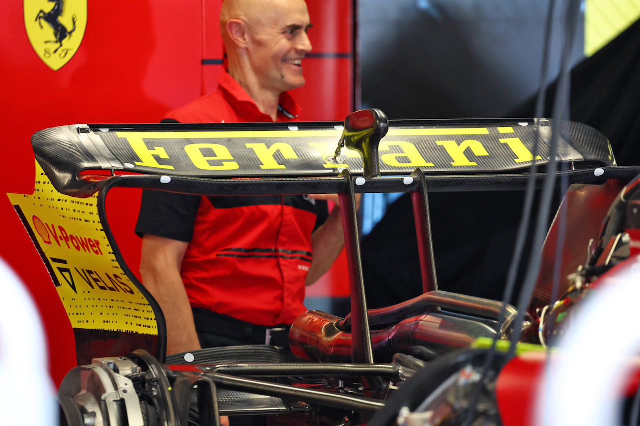 GP ITALIA, Ferrari F1-75 rear wing.
08.09.2022. Formula 1 World Championship, Rd 16, Italian Grand Prix, Monza, Italy, Preparation Day.
- www.xpbimages.com, EMail: requests@xpbimages.com © Copyright: Batchelor / XPB Images