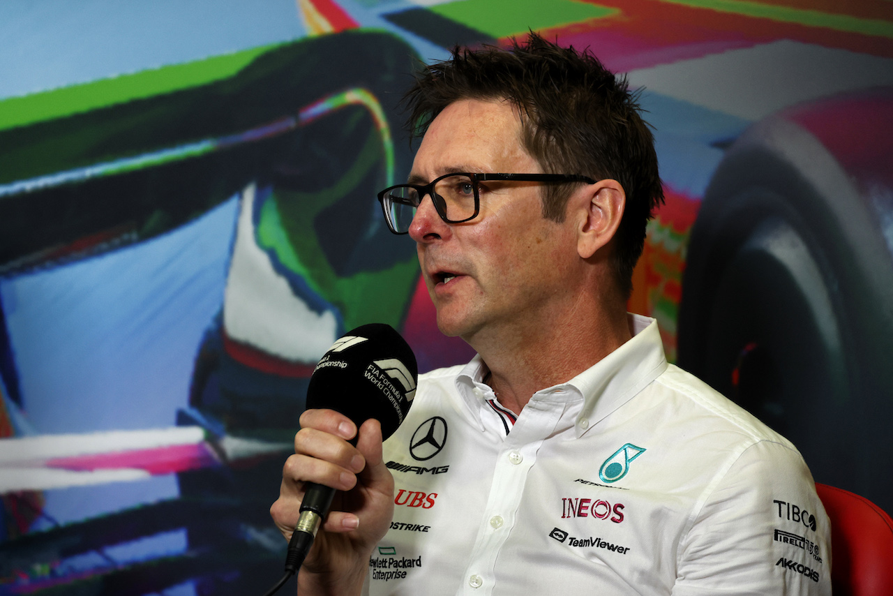 GP ITALIA, Andrew Shovlin (GBR) Mercedes AMG F1 Trackside Engineering Director in the FIA Press Conference.
10.09.2022. Formula 1 World Championship, Rd 16, Italian Grand Prix, Monza, Italy, Qualifiche Day.
- www.xpbimages.com, EMail: requests@xpbimages.com © Copyright: Bearne / XPB Images