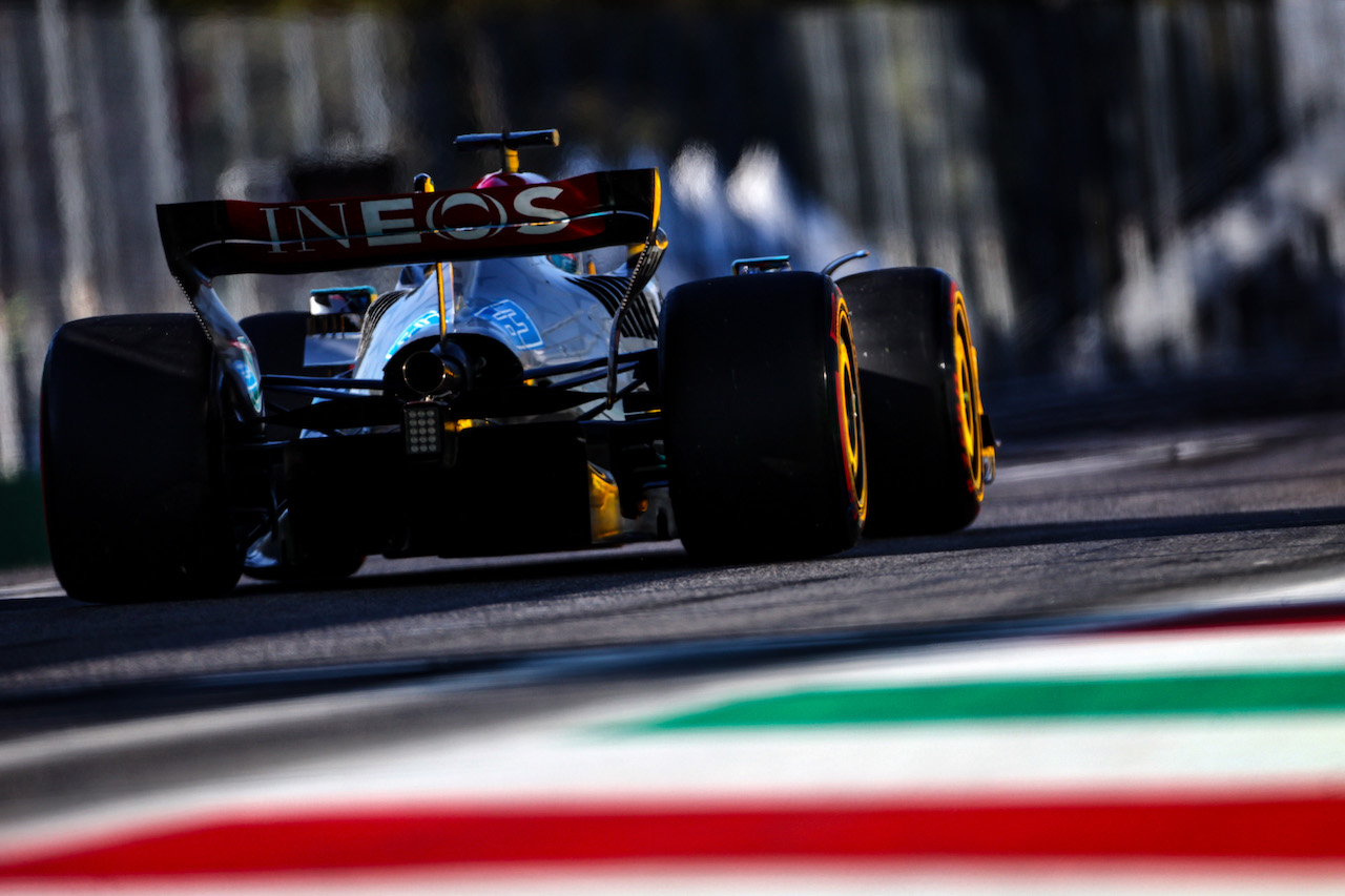 GP ITALIA, George Russell (GBR), Mercedes AMG F1 
09.09.2022. Formula 1 World Championship, Rd 16, Italian Grand Prix, Monza, Italy, Practice Day.
- www.xpbimages.com, EMail: requests@xpbimages.com ¬© Copyright: Charniaux / XPB Images