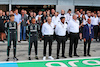 GP ITALIA, (L to R): George Russell (GBR) Mercedes AMG F1; Lewis Hamilton (GBR) Mercedes AMG F1; Stefano Domenicali (ITA) Formula One President e CEO; Mohammed Bin Sulayem (UAE) FIA President; Ross Brawn (GBR) Managing Director, Motor Sports; e Dr. Angelo Sticchi Damiani (ITA) Aci Csai President, in the pits as a minutes's silence is held in memory of Queen Elizabeth II.
09.09.2022. Formula 1 World Championship, Rd 16, Italian Grand Prix, Monza, Italy, Practice Day.
 - www.xpbimages.com, EMail: requests@xpbimages.com © Copyright: Coates / XPB Images