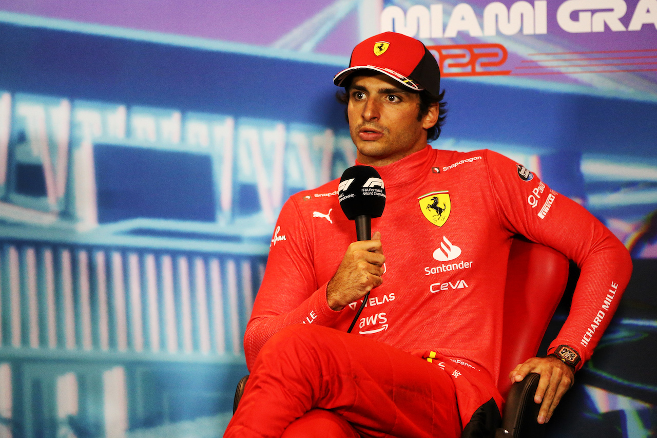 GP MIAMI, Carlos Sainz Jr (ESP) Ferrari in the post race FIA Press Conference.
08.05.2022. Formula 1 World Championship, Rd 5, Miami Grand Prix, Miami, Florida, USA, Gara Day.
- www.xpbimages.com, EMail: requests@xpbimages.com © Copyright: Rew / XPB Images