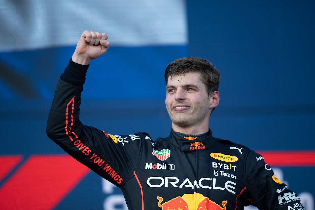 GP MIAMI, Gara winner Max Verstappen (NLD) Red Bull Racing celebrates on the podium.
08.05.2022. Formula 1 World Championship, Rd 5, Miami Grand Prix, Miami, Florida, USA, Gara Day.
- www.xpbimages.com, EMail: requests@xpbimages.com © Copyright: Price / XPB Images