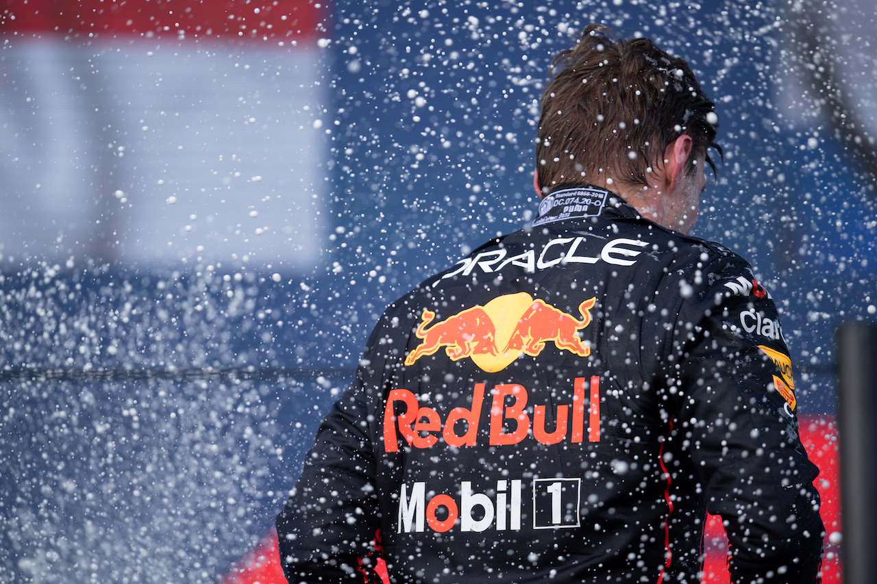 GP MIAMI, Gara winner Max Verstappen (NLD) Red Bull Racing celebrates on the podium.
08.05.2022. Formula 1 World Championship, Rd 5, Miami Grand Prix, Miami, Florida, USA, Gara Day.
- www.xpbimages.com, EMail: requests@xpbimages.com © Copyright: Price / XPB Images