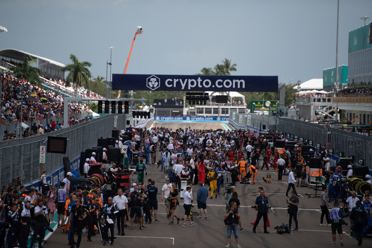 GP MIAMI, The grid before the partenza of the race.
08.05.2022. Formula 1 World Championship, Rd 5, Miami Grand Prix, Miami, Florida, USA, Gara Day.
- www.xpbimages.com, EMail: requests@xpbimages.com © Copyright: Price / XPB Images