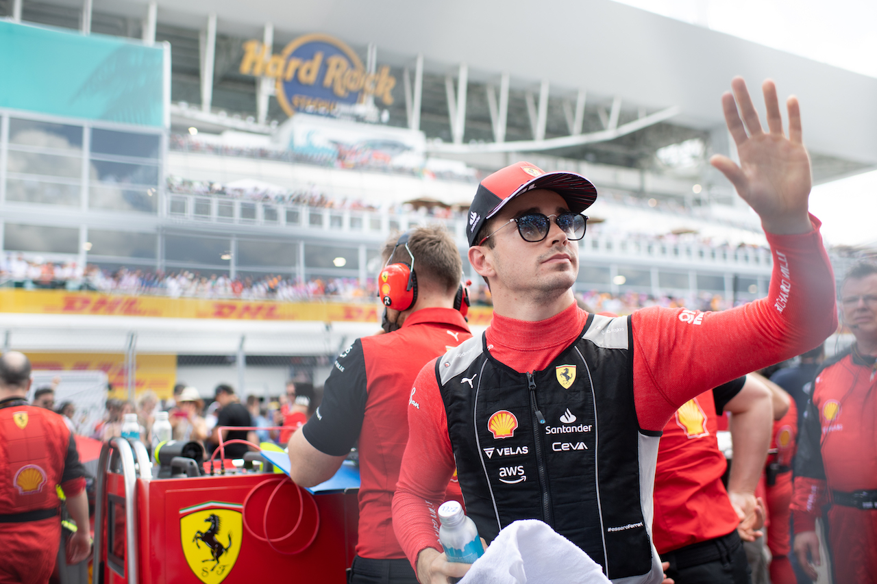 GP MIAMI, Charles Leclerc (MON) Ferrari on the grid.
08.05.2022. Formula 1 World Championship, Rd 5, Miami Grand Prix, Miami, Florida, USA, Gara Day.
- www.xpbimages.com, EMail: requests@xpbimages.com © Copyright: Price / XPB Images