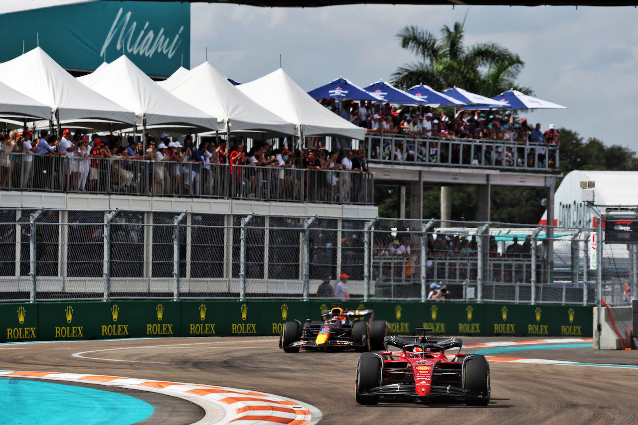 GP MIAMI, Charles Leclerc (MON) Ferrari F1-75.
08.05.2022. Formula 1 World Championship, Rd 5, Miami Grand Prix, Miami, Florida, USA, Gara Day.
- www.xpbimages.com, EMail: requests@xpbimages.com © Copyright: Bearne / XPB Images