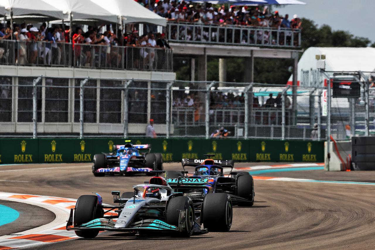 GP MIAMI, George Russell (GBR) Mercedes AMG F1 W13.
08.05.2022. Formula 1 World Championship, Rd 5, Miami Grand Prix, Miami, Florida, USA, Gara Day.
- www.xpbimages.com, EMail: requests@xpbimages.com © Copyright: Bearne / XPB Images