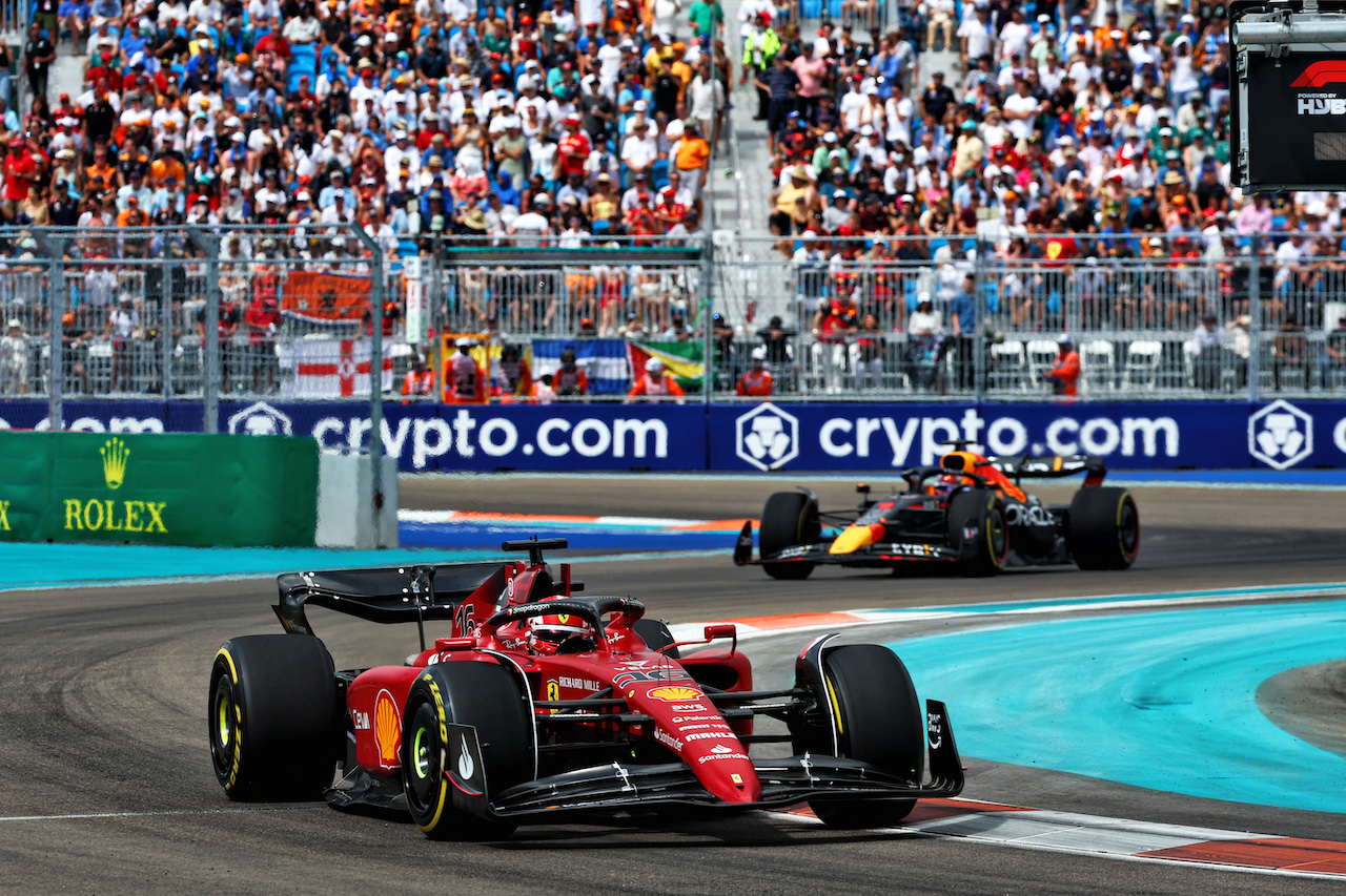 GP MIAMI, Charles Leclerc (MON) Ferrari F1-75.
08.05.2022. Formula 1 World Championship, Rd 5, Miami Grand Prix, Miami, Florida, USA, Gara Day.
- www.xpbimages.com, EMail: requests@xpbimages.com © Copyright: Batchelor / XPB Images