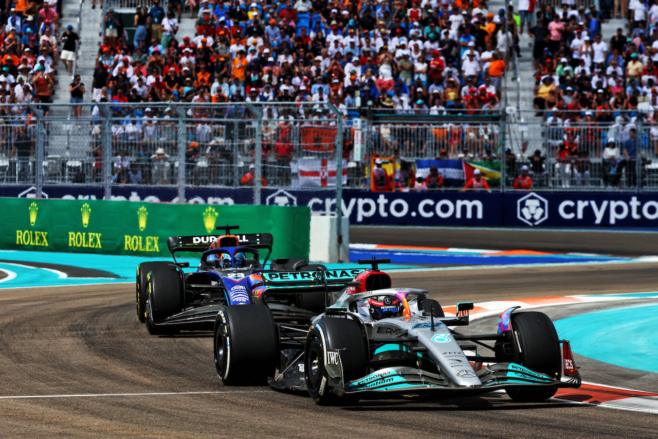 GP MIAMI, George Russell (GBR) Mercedes AMG F1 W13.
08.05.2022. Formula 1 World Championship, Rd 5, Miami Grand Prix, Miami, Florida, USA, Gara Day.
- www.xpbimages.com, EMail: requests@xpbimages.com © Copyright: Batchelor / XPB Images