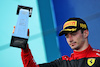 GP MIAMI, Charles Leclerc (MON) Ferrari celebrates his second position on the podium.
08.05.2022. Formula 1 World Championship, Rd 5, Miami Grand Prix, Miami, Florida, USA, Gara Day.
 - www.xpbimages.com, EMail: requests@xpbimages.com © Copyright: Coates / XPB Images