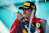 GP MIAMI, Charles Leclerc (MON) Ferrari celebrates his second position on the podium.
08.05.2022. Formula 1 World Championship, Rd 5, Miami Grand Prix, Miami, Florida, USA, Gara Day.
 - www.xpbimages.com, EMail: requests@xpbimages.com © Copyright: Coates / XPB Images