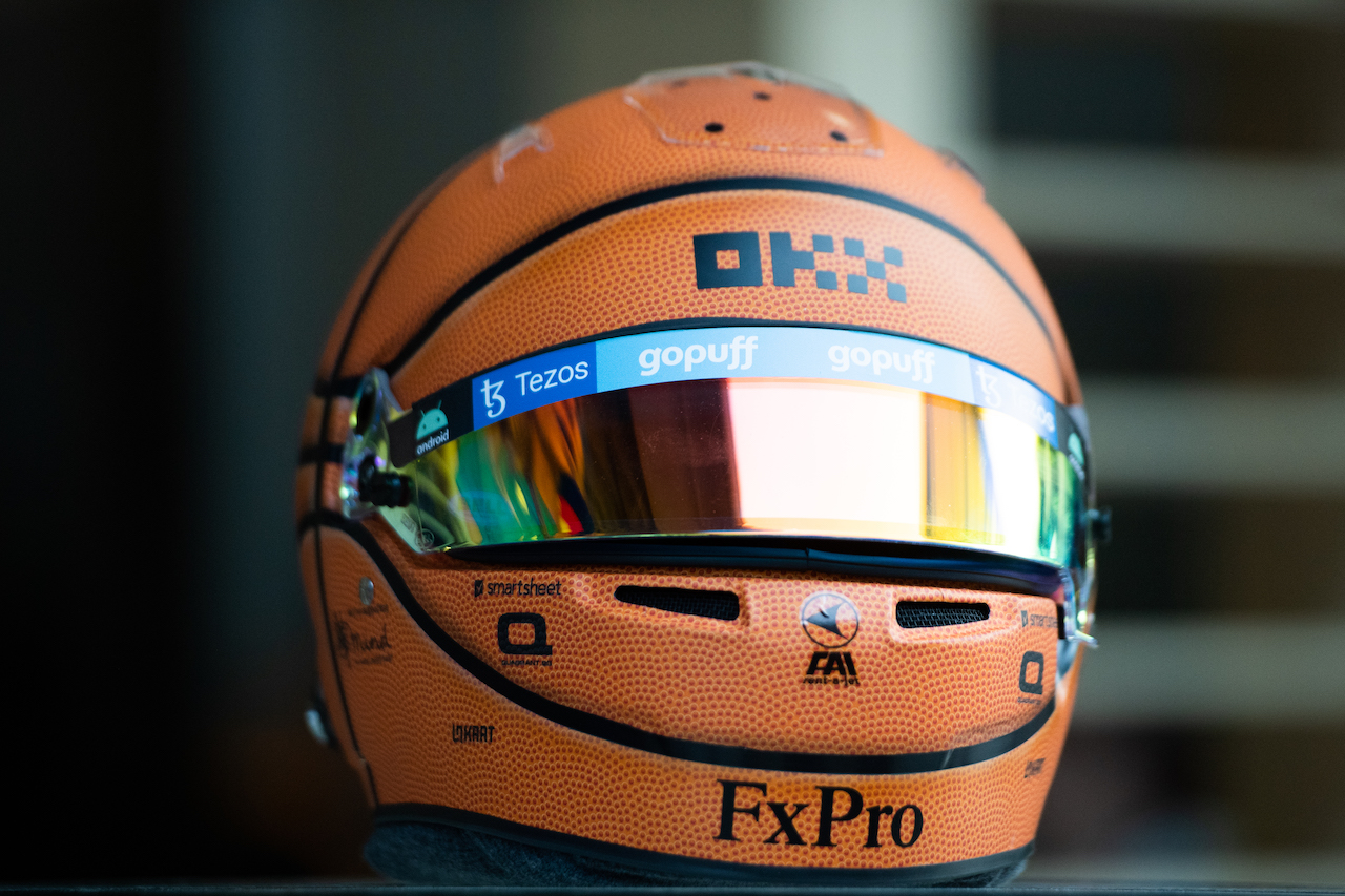 GP MIAMI, The helmet of Lando Norris (GBR) McLaren.
05.05.2022. Formula 1 World Championship, Rd 5, Miami Grand Prix, Miami, Florida, USA, Preparation Day.
- www.xpbimages.com, EMail: requests@xpbimages.com © Copyright: Price / XPB Images