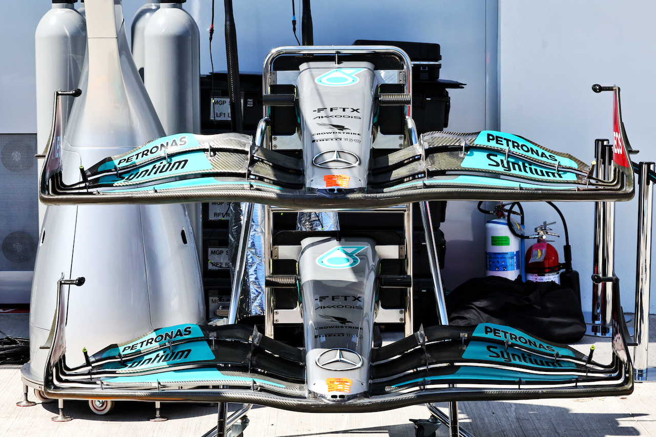 GP MIAMI, Mercedes AMG F1 W13 front wings.
05.05.2022. Formula 1 World Championship, Rd 5, Miami Grand Prix, Miami, Florida, USA, Preparation Day.
- www.xpbimages.com, EMail: requests@xpbimages.com © Copyright: Batchelor / XPB Images