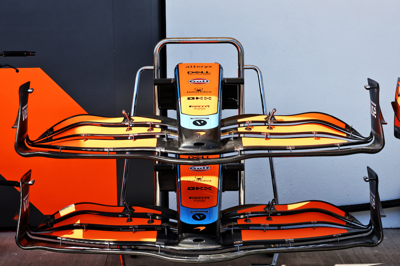 GP MIAMI, McLaren MCL36 front wings.
05.05.2022. Formula 1 World Championship, Rd 5, Miami Grand Prix, Miami, Florida, USA, Preparation Day.
- www.xpbimages.com, EMail: requests@xpbimages.com © Copyright: Batchelor / XPB Images