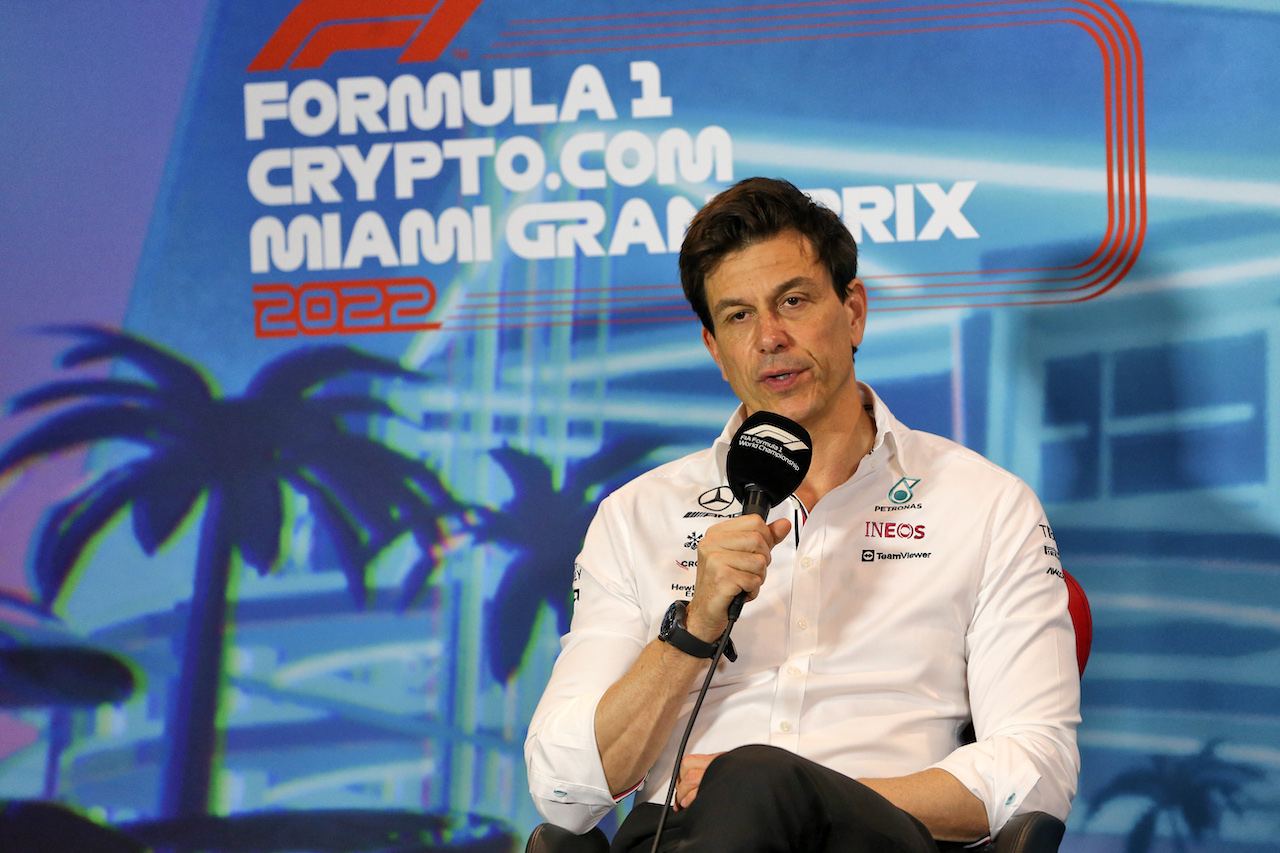 GP MIAMI, Toto Wolff (GER) Mercedes AMG F1 Shareholder e Executive Director in the FIA Press Conference.
07.05.2022. Formula 1 World Championship, Rd 5, Miami Grand Prix, Miami, Florida, USA, Qualifiche Day.
- www.xpbimages.com, EMail: requests@xpbimages.com © Copyright: Rew / XPB Images