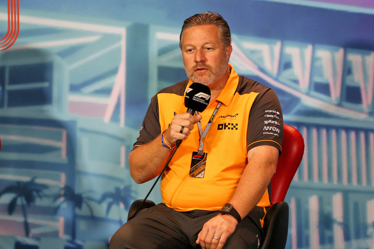 GP MIAMI, Zak Brown (USA) McLaren Executive Director in the FIA Press Conference.
07.05.2022. Formula 1 World Championship, Rd 5, Miami Grand Prix, Miami, Florida, USA, Qualifiche Day.
- www.xpbimages.com, EMail: requests@xpbimages.com © Copyright: Rew / XPB Images