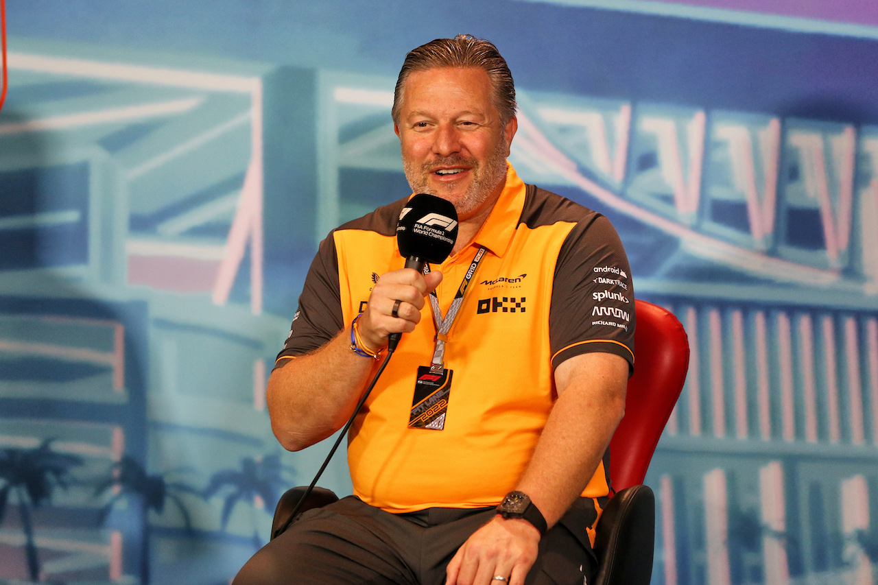 GP MIAMI, Zak Brown (USA) McLaren Executive Director in the FIA Press Conference.
07.05.2022. Formula 1 World Championship, Rd 5, Miami Grand Prix, Miami, Florida, USA, Qualifiche Day.
- www.xpbimages.com, EMail: requests@xpbimages.com © Copyright: Rew / XPB Images