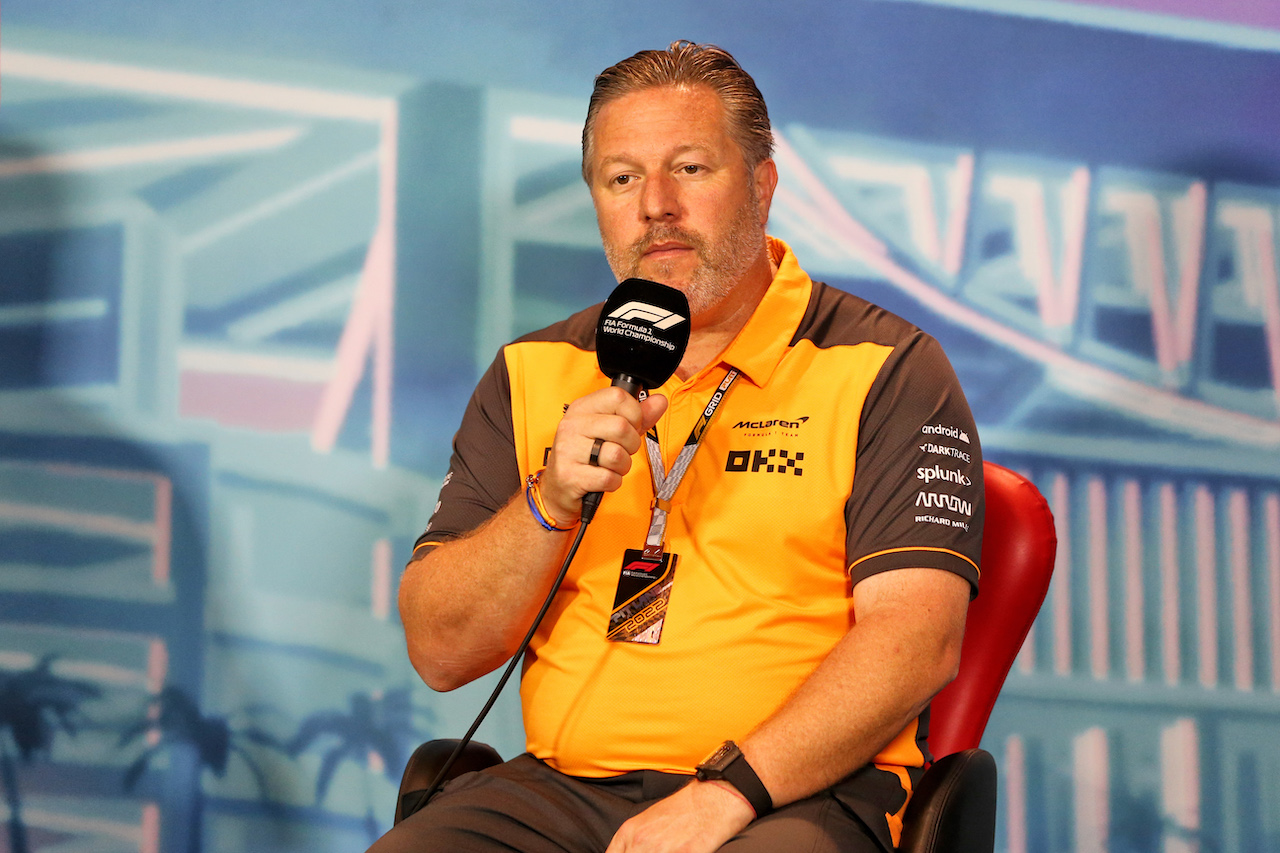 GP MIAMI, Zak Brown (USA) McLaren Executive Director in the FIA Press Conference.
07.05.2022. Formula 1 World Championship, Rd 5, Miami Grand Prix, Miami, Florida, USA, Qualifiche Day.
- www.xpbimages.com, EMail: requests@xpbimages.com © Copyright: Rew / XPB Images