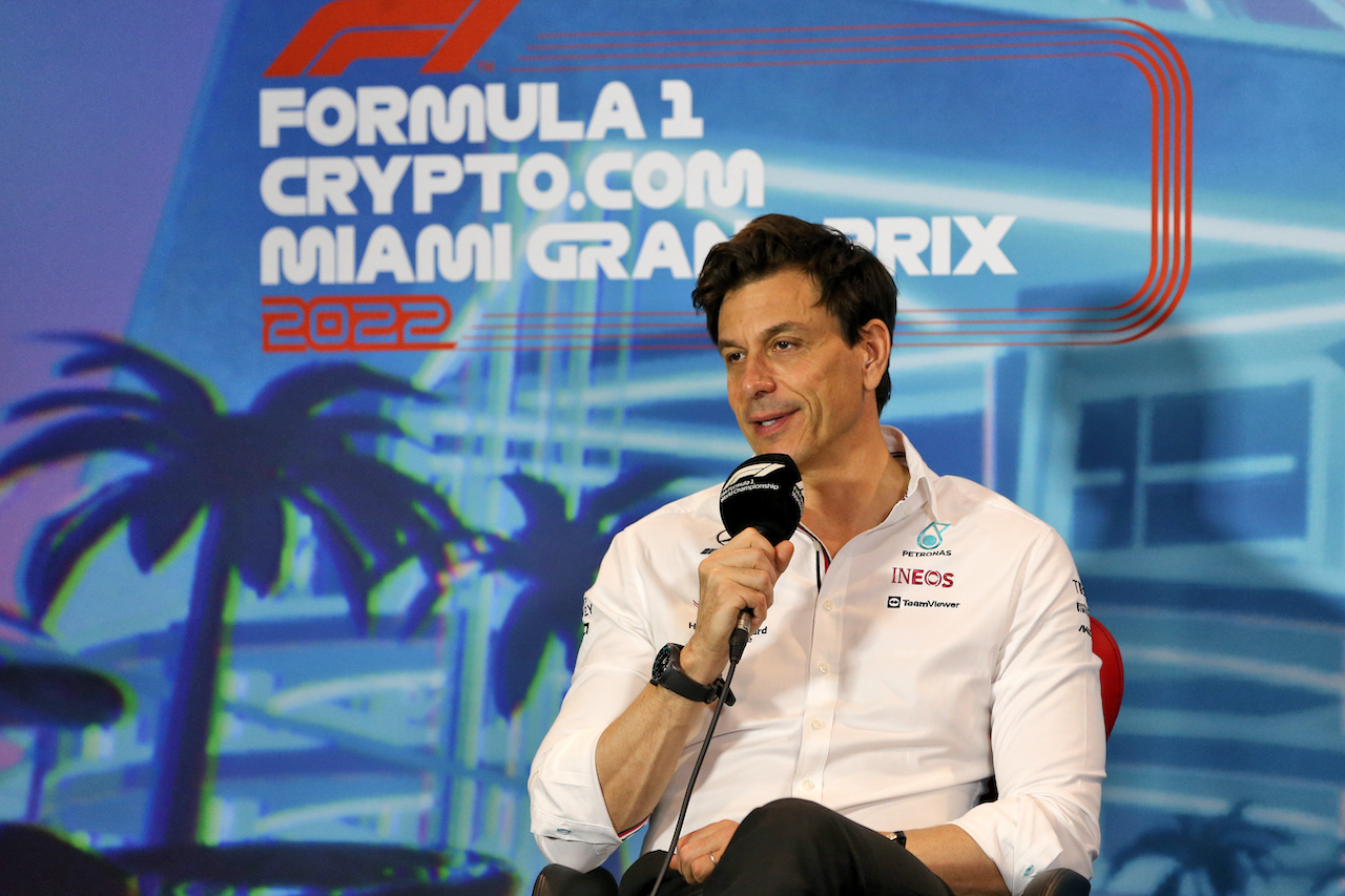 GP MIAMI, Toto Wolff (GER) Mercedes AMG F1 Shareholder e Executive Director in the FIA Press Conference.
07.05.2022. Formula 1 World Championship, Rd 5, Miami Grand Prix, Miami, Florida, USA, Qualifiche Day.
- www.xpbimages.com, EMail: requests@xpbimages.com © Copyright: Rew / XPB Images