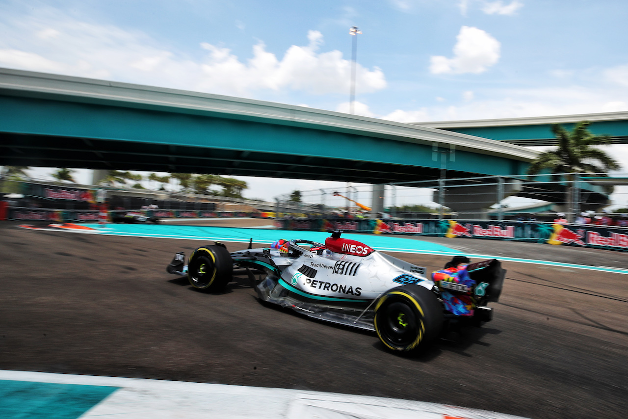 GP MIAMI, George Russell (GBR) Mercedes AMG F1 W13.
07.05.2022. Formula 1 World Championship, Rd 5, Miami Grand Prix, Miami, Florida, USA, Qualifiche Day.
 - www.xpbimages.com, EMail: requests@xpbimages.com © Copyright: Coates / XPB Images