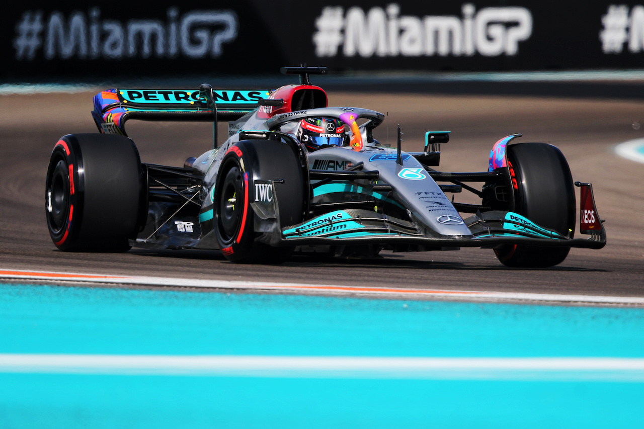 GP MIAMI, George Russell (GBR) Mercedes AMG F1 W13.
07.05.2022. Formula 1 World Championship, Rd 5, Miami Grand Prix, Miami, Florida, USA, Qualifiche Day.
- www.xpbimages.com, EMail: requests@xpbimages.com © Copyright: Rew / XPB Images