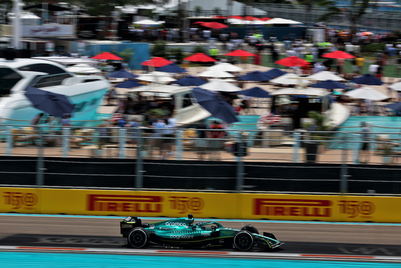 GP MIAMI, Lance Stroll (CDN) Aston Martin F1 Team AMR22.
07.05.2022. Formula 1 World Championship, Rd 5, Miami Grand Prix, Miami, Florida, USA, Qualifiche Day.
- www.xpbimages.com, EMail: requests@xpbimages.com © Copyright: Bearne / XPB Images