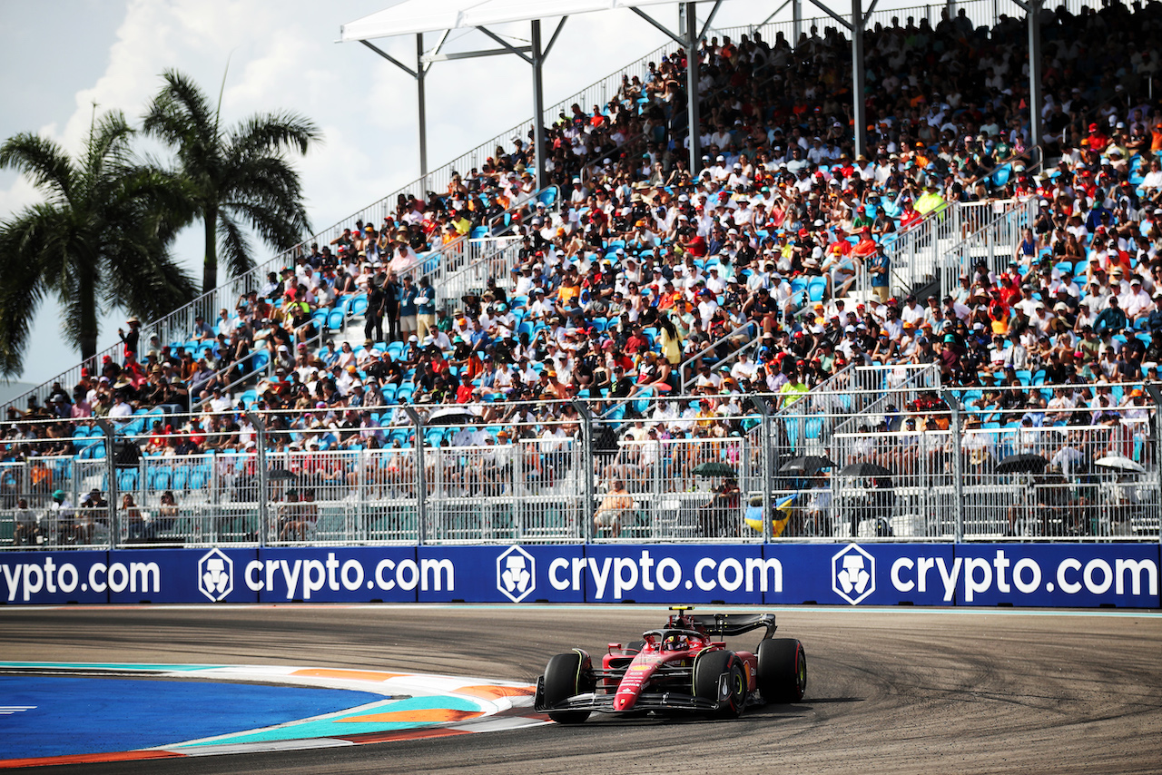 GP MIAMI, Carlos Sainz Jr (ESP) Ferrari F1-75.
07.05.2022. Formula 1 World Championship, Rd 5, Miami Grand Prix, Miami, Florida, USA, Qualifiche Day.
 - www.xpbimages.com, EMail: requests@xpbimages.com © Copyright: Coates / XPB Images