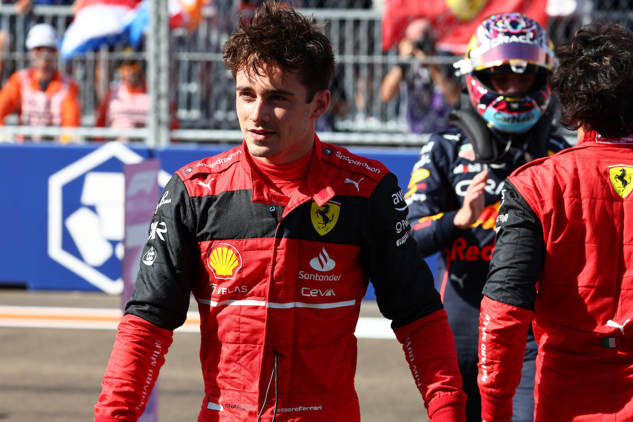 GP MIAMI, Pole for Charles Leclerc (MON) Ferrari F1-75.
07.05.2022. Formula 1 World Championship, Rd 5, Miami Grand Prix, Miami, Florida, USA, Qualifiche Day.
- www.xpbimages.com, EMail: requests@xpbimages.com © Copyright: Batchelor / XPB Images