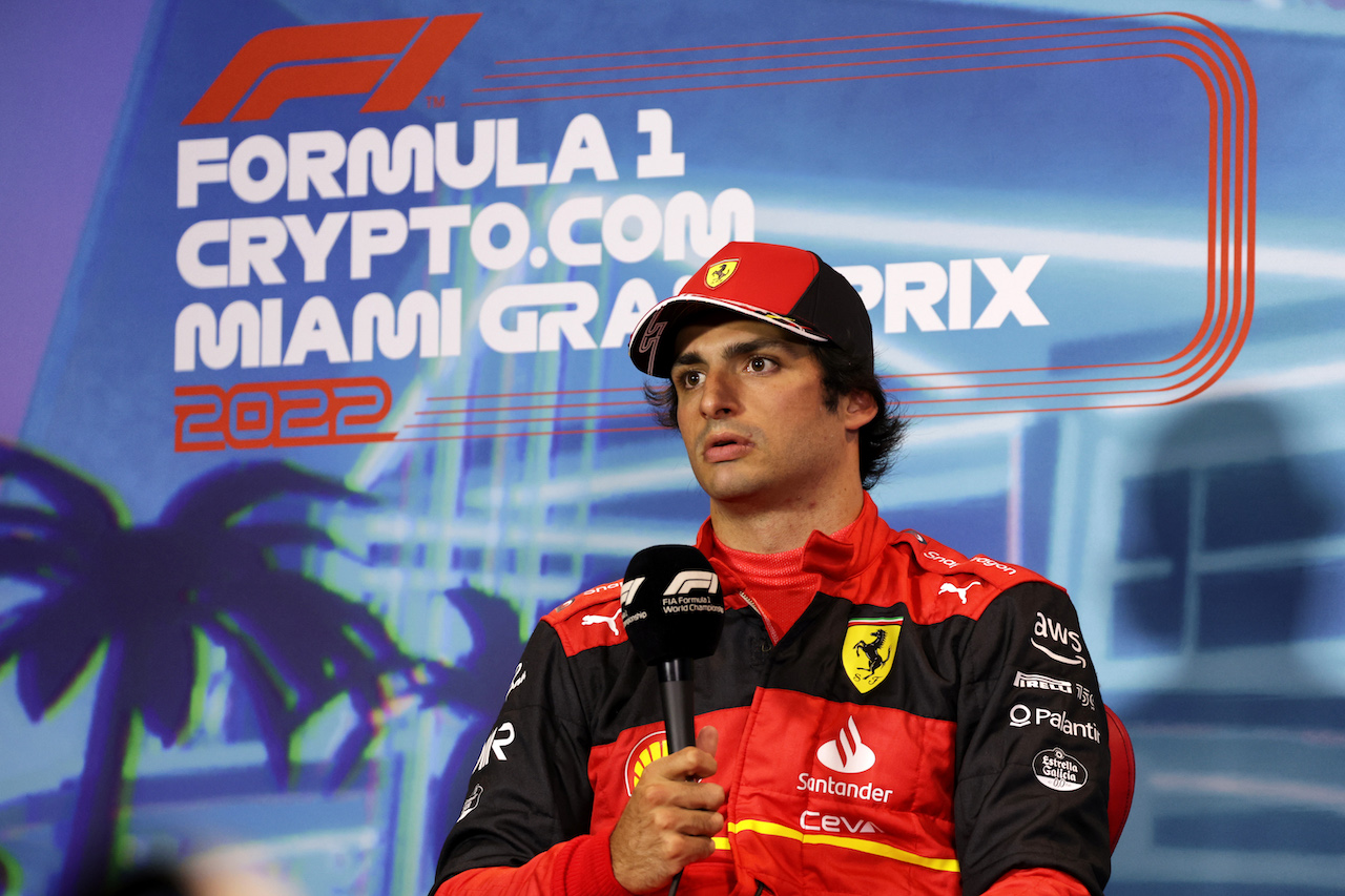 GP MIAMI, Carlos Sainz Jr (ESP) Ferrari in the post qualifying FIA Press Conference.
07.05.2022. Formula 1 World Championship, Rd 5, Miami Grand Prix, Miami, Florida, USA, Qualifiche Day.
- www.xpbimages.com, EMail: requests@xpbimages.com © Copyright: Bearne / XPB Images