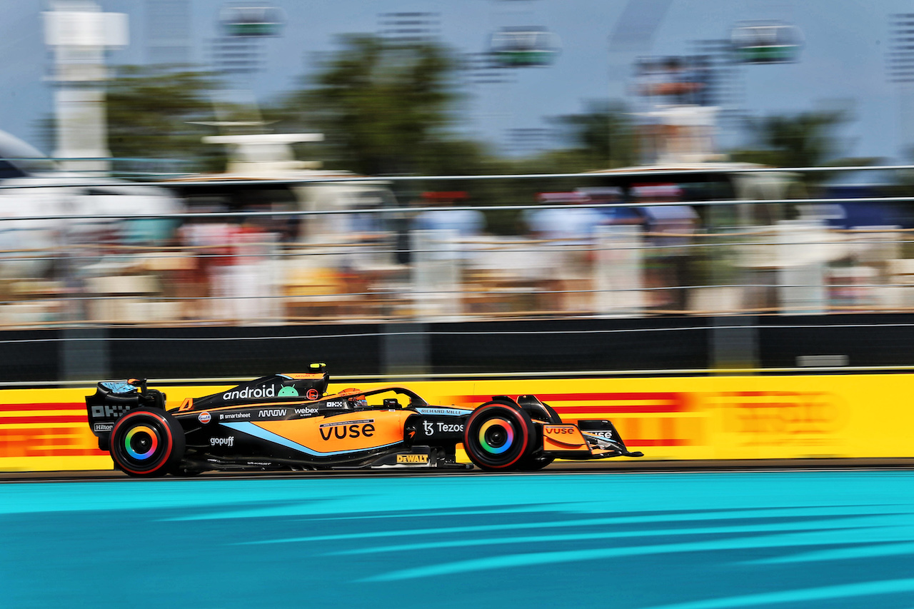 GP MIAMI, Lando Norris (GBR) McLaren MCL36.
07.05.2022. Formula 1 World Championship, Rd 5, Miami Grand Prix, Miami, Florida, USA, Qualifiche Day.
- www.xpbimages.com, EMail: requests@xpbimages.com © Copyright: Rew / XPB Images