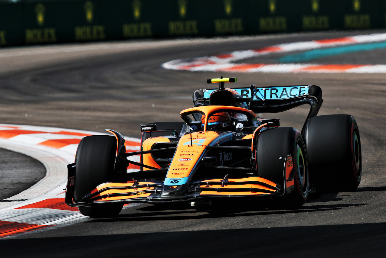 GP MIAMI, Lando Norris (GBR) McLaren MCL36.
07.05.2022. Formula 1 World Championship, Rd 5, Miami Grand Prix, Miami, Florida, USA, Qualifiche Day.
 - www.xpbimages.com, EMail: requests@xpbimages.com © Copyright: Coates / XPB Images