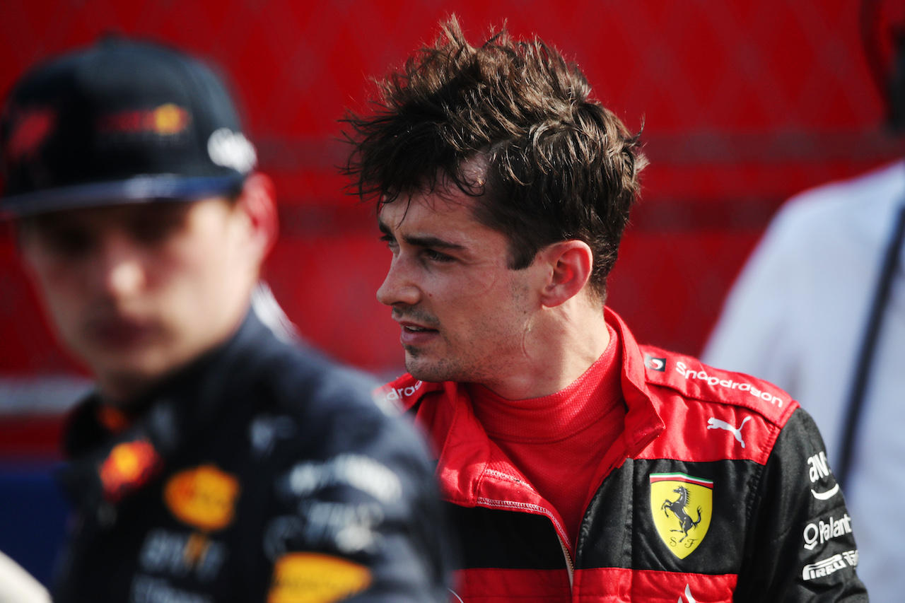 GP MIAMI, Pole sitter Charles Leclerc (MON) Ferrari in qualifying parc ferme.
07.05.2022. Formula 1 World Championship, Rd 5, Miami Grand Prix, Miami, Florida, USA, Qualifiche Day.
 - www.xpbimages.com, EMail: requests@xpbimages.com © Copyright: Coates / XPB Images