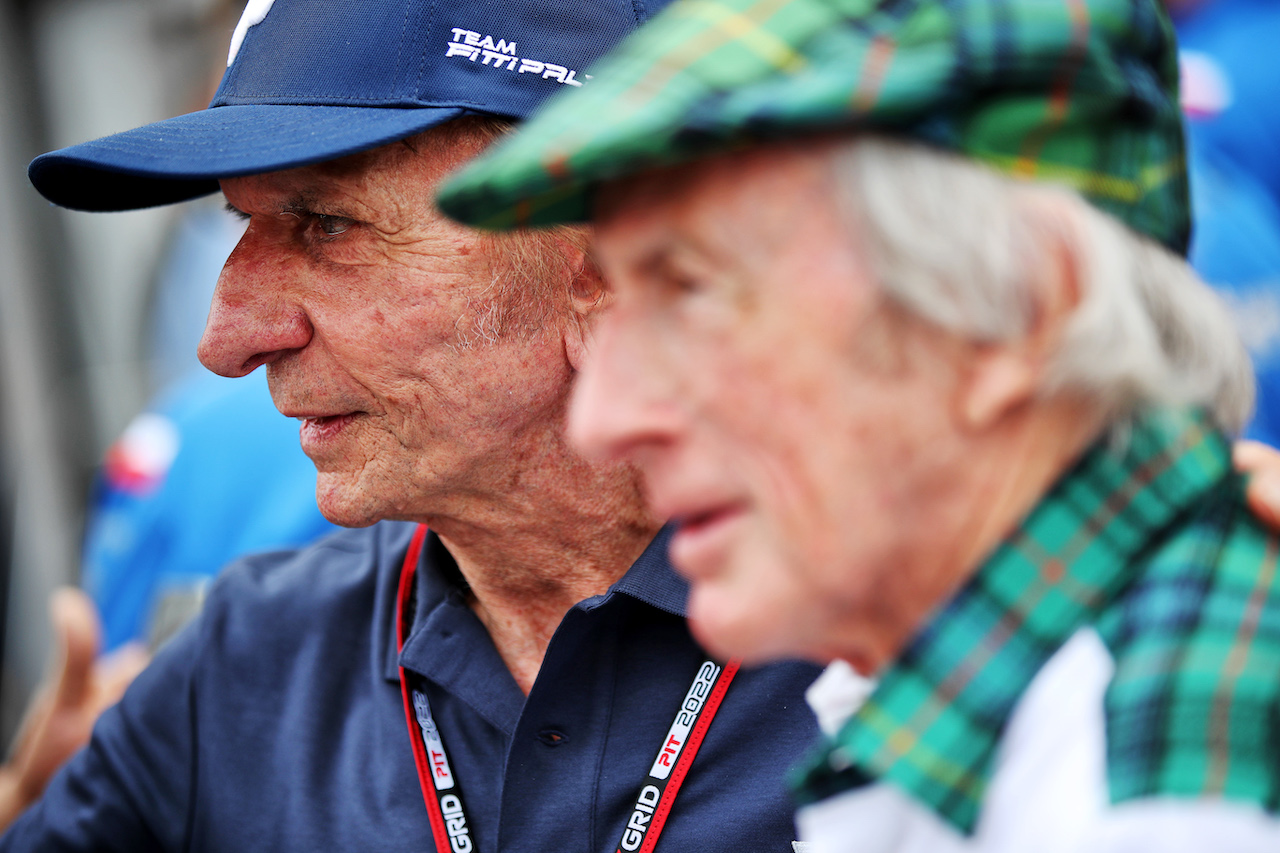 GP MIAMI, Emerson Fittipaldi (BRA) with Jackie Stewart (GBR).
06.05.2022. Formula 1 World Championship, Rd 5, Miami Grand Prix, Miami, Florida, USA, Practice Day.
 - www.xpbimages.com, EMail: requests@xpbimages.com © Copyright: Coates / XPB Images