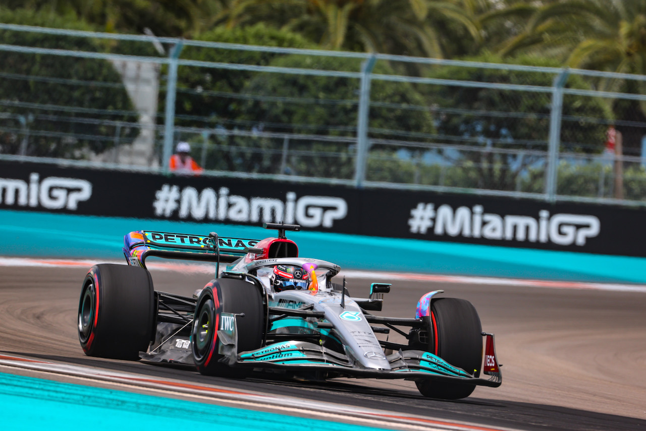 GP MIAMI, George Russell (GBR), Mercedes AMG F1 
06.05.2022. Formula 1 World Championship, Rd 5, Miami Grand Prix, Miami, Florida, USA, Practice Day.
- www.xpbimages.com, EMail: requests@xpbimages.com © Copyright: Charniaux / XPB Images