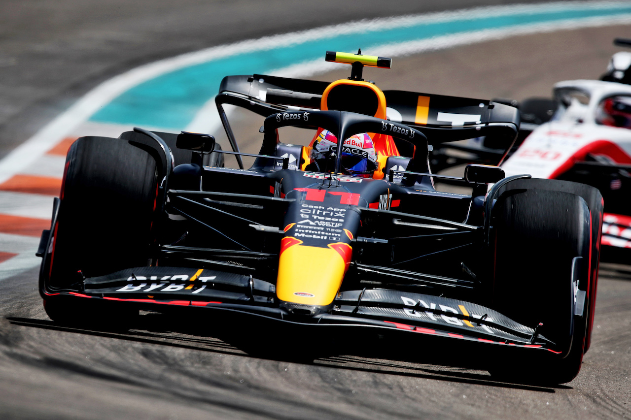 GP MIAMI, Sergio Perez (MEX) Red Bull Racing RB18.
06.05.2022. Formula 1 World Championship, Rd 5, Miami Grand Prix, Miami, Florida, USA, Practice Day.
 - www.xpbimages.com, EMail: requests@xpbimages.com © Copyright: Coates / XPB Images