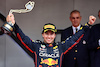 GP MONACO, Gara winner Sergio Perez (MEX) Red Bull Racing celebrates on the podium.
29.05.2022. Formula 1 World Championship, Rd 7, Monaco Grand Prix, Monte Carlo, Monaco, Gara Day.
- www.xpbimages.com, EMail: requests@xpbimages.com © Copyright: Batchelor / XPB Images