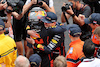 GP MONACO, Gara winner Sergio Perez (MEX) Red Bull Racing celebrates with team mate Max Verstappen (NLD) Red Bull Racing in parc ferme.
29.05.2022. Formula 1 World Championship, Rd 7, Monaco Grand Prix, Monte Carlo, Monaco, Gara Day.
- www.xpbimages.com, EMail: requests@xpbimages.com © Copyright: Moy / XPB Images