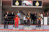 GP MONACO, The podium (L to R): Christian Horner (GBR) Red Bull Racing Team Principal; Carlos Sainz Jr (ESP) Ferrari, second; Sergio Perez (MEX) Red Bull Racing, vincitore; Max Verstappen (NLD) Red Bull Racing, third.
29.05.2022. Formula 1 World Championship, Rd 7, Monaco Grand Prix, Monte Carlo, Monaco, Gara Day.
- www.xpbimages.com, EMail: requests@xpbimages.com © Copyright: Moy / XPB Images