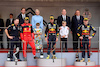 GP MONACO, The podium (L to R): Christian Horner (GBR) Red Bull Racing Team Principal; Carlos Sainz Jr (ESP) Ferrari, second; Sergio Perez (MEX) Red Bull Racing, vincitore; Max Verstappen (NLD) Red Bull Racing, third.
29.05.2022. Formula 1 World Championship, Rd 7, Monaco Grand Prix, Monte Carlo, Monaco, Gara Day.
- www.xpbimages.com, EMail: requests@xpbimages.com © Copyright: Moy / XPB Images