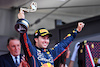 GP MONACO, Gara winner Sergio Perez (MEX) Red Bull Racing celebrates on the podium.
29.05.2022. Formula 1 World Championship, Rd 7, Monaco Grand Prix, Monte Carlo, Monaco, Gara Day.
- www.xpbimages.com, EMail: requests@xpbimages.com © Copyright: Price / XPB Images